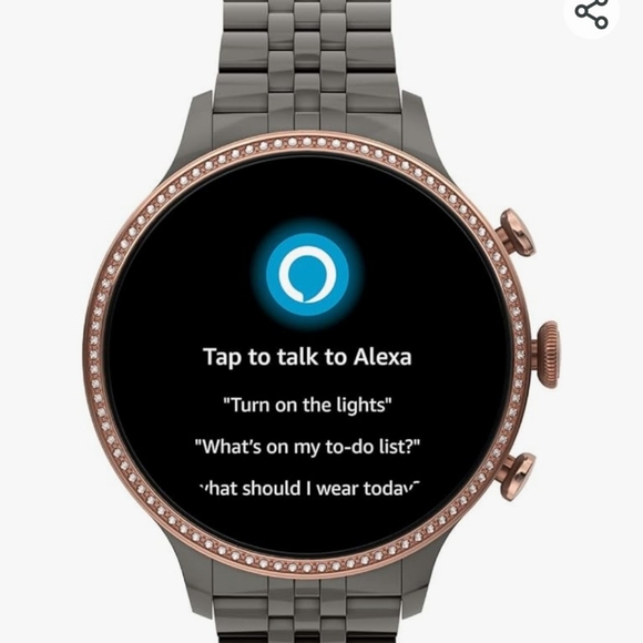 Fossil gen 6 limited edition rose gold and gun metal smart watch with straps - Picture 5 of 9